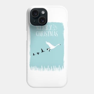 White Christmas Geese Phone Case