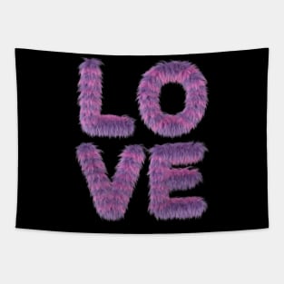 Purple 3d Valentines Fur Textured Love Letters Tapestry