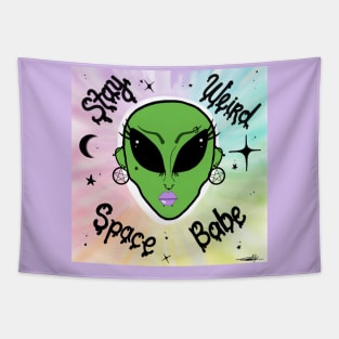 Stay weird space babe Tapestry