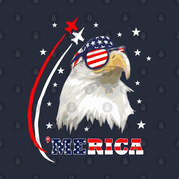 American Bald Eagle Merica Patriot by Nerd_art