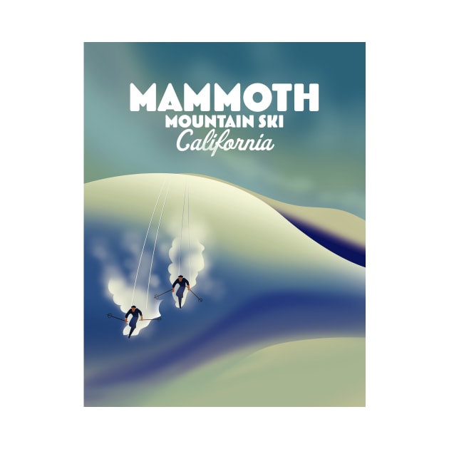 Mammoth ski, California travel poster by nickemporium1