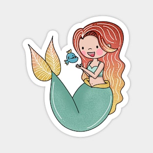 Mermaid with her fish friend Magnet