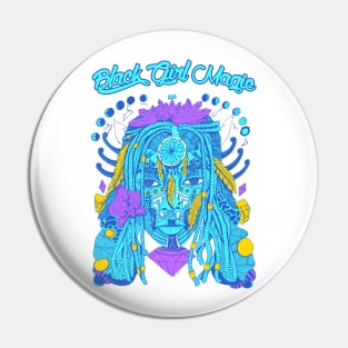 Neon Blue - Goddess of Dreams Black Girl Magic Pin