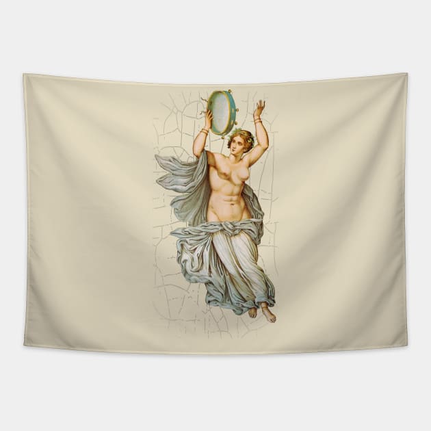 Roman dancer with tambourine Tapestry by Mosaicblues