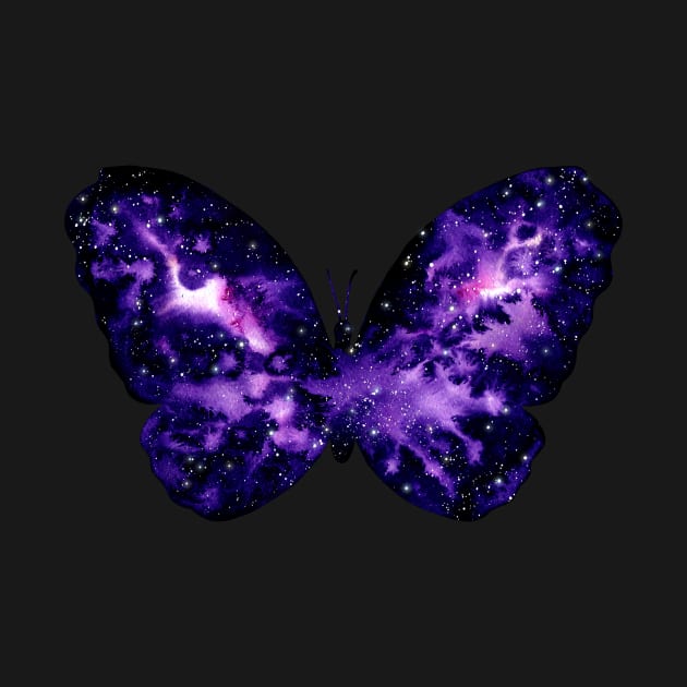 Watercolor Space Butterfly by Cordata