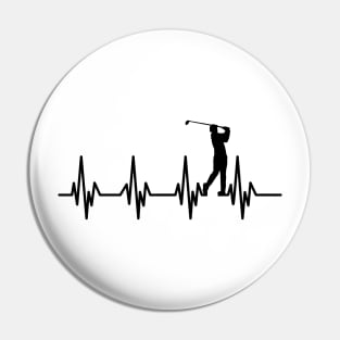 Golfer Men Heartbeat Pin