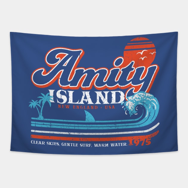 Amity Island Retro (Universal © UCS LLC) Tapestry by Alema Art