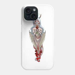 Demoness Demon Girl White Wings and Roses MONSTER GIRLS Series I Phone Case