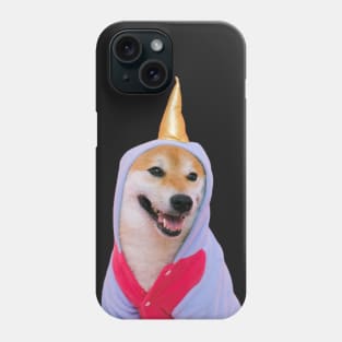 Funny dog in unicorn costume Phone Case