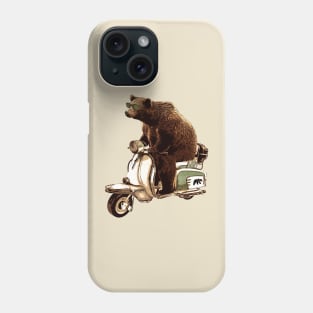 bear riding a vespa scooter Phone Case