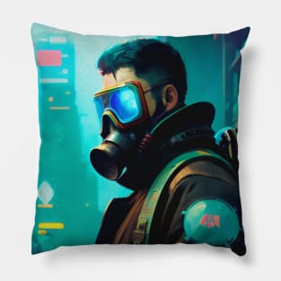 Abstract Cyberpunk Man Pillow