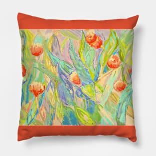 Springtime tulip garden Pillow