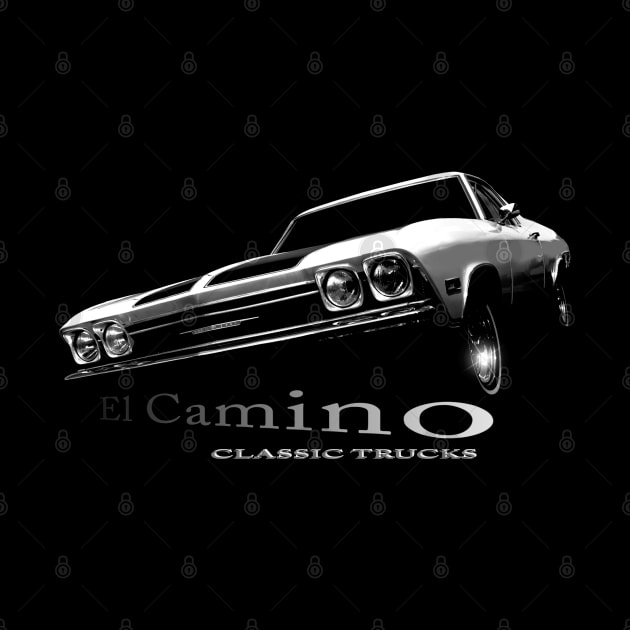 1968 El Camino, Chevrolet, black shirt by hottehue