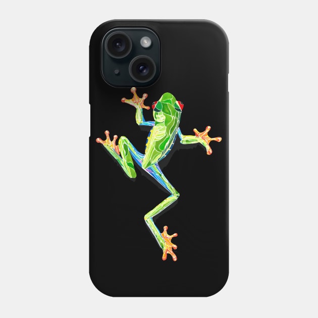 Leaping green tree frog Phone Case by JBLAIS DESIGN 