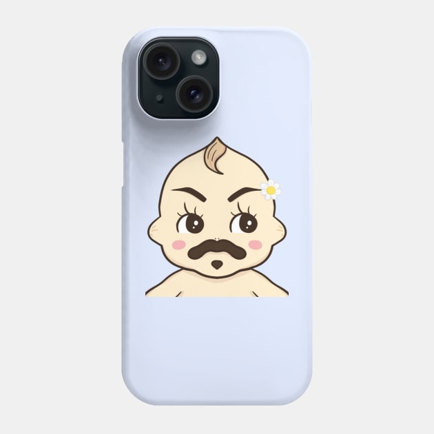 Mustache Kewpie Phone Case by Zakuro