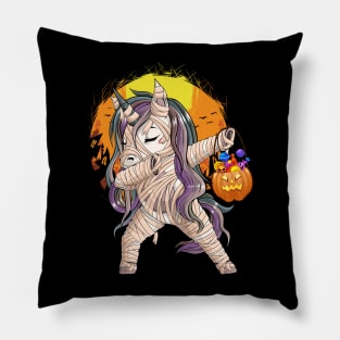 Dabbing Mummy Unicorn Halloween Pillow