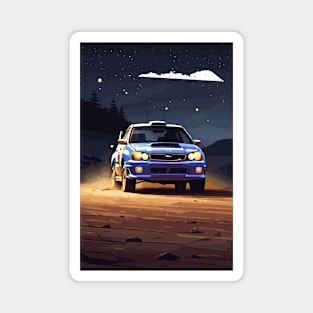 Blue WRX Rally Car Poster JDM Magnet