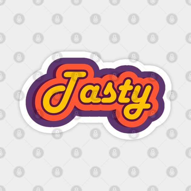 Tasty Retro Text, Colorful Food Descriptive Word Magnet by JahmarsArtistry - APA