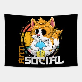 Anti Social Cat Tapestry