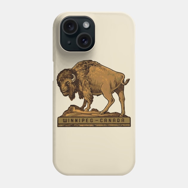 Winnipeg Buffalo Phone Case by Midcenturydave