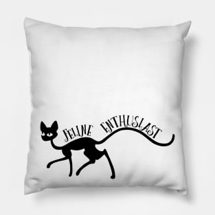 Feline Enthusiast Black Cat Silhouette Pillow