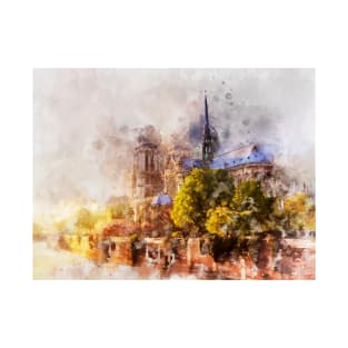 Notre-Dame de Paris Watercolor - 05c T-Shirt