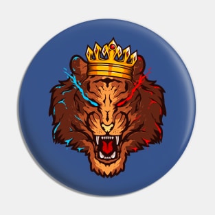 Tiger Head Crown Pin