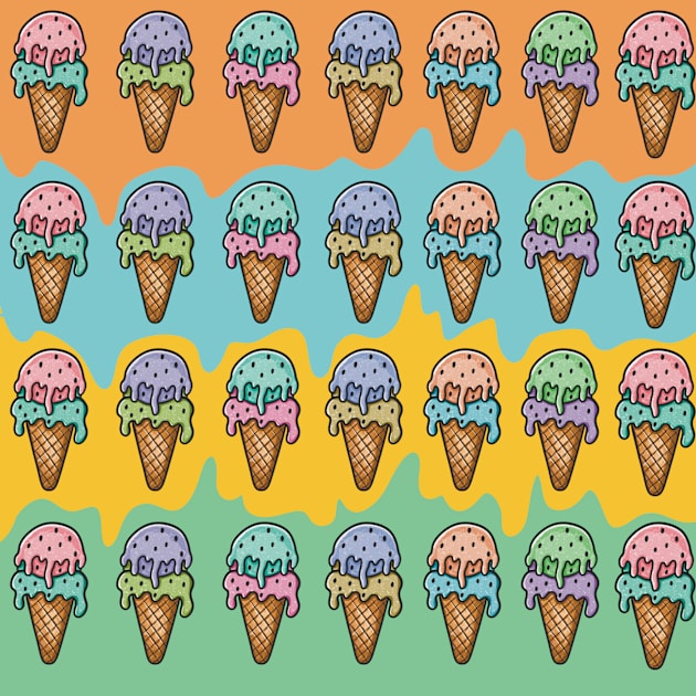 Ice cream pattern Kids T-Shirt by Xatutik-Art