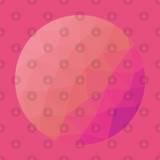 Coral Pink Abstract Geometric Circle Design by love-fi