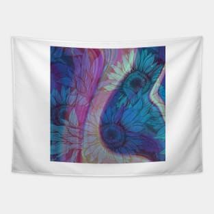 Blue Floral Stickie Tapestry