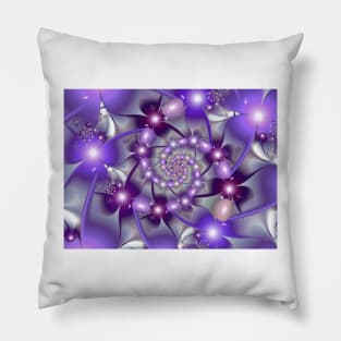 Abstract purple fractal flower spinning design Pillow