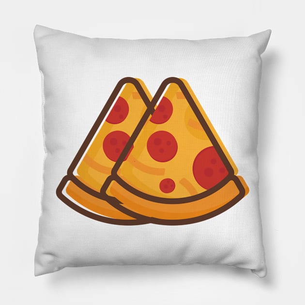 Two pizza vector icon tshirt Pillow by dynecreative