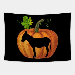 Donkey in pumpkin Tapestry