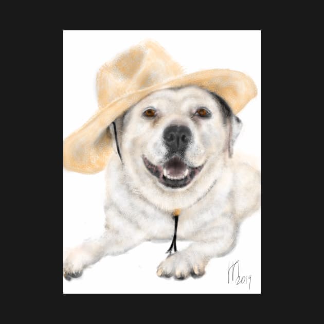 Smiling Happy Yellow Labrador Retriever by LITDigitalArt