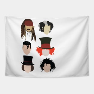 Johnny Depp Characters Tapestry