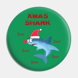 Christmas Shark Pin