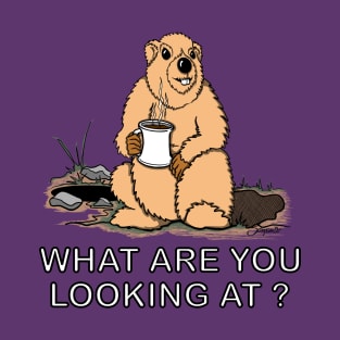 Funny Groundhog Day WHAT ARE YOU LOOKING AT? T-Shirt