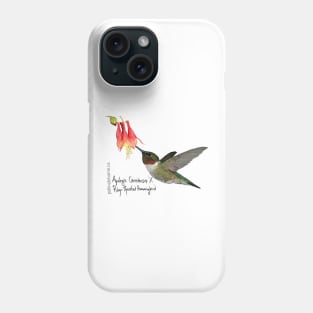 Ruby-Throated Hummingbird X Aquilegia Canadensis Phone Case