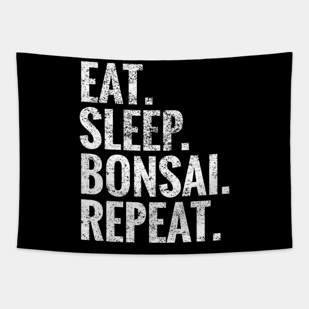 Eat Sleep Bonsai Repeat Tapestry by TeeLogic