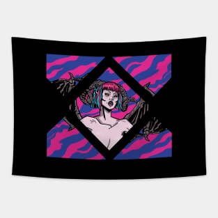 Demoness Colorful Design-Fantasy Art Tapestry