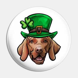 St Patricks Day Vizsla Pin