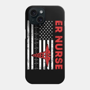 Emergency Room ER Nurse with American Flag Vintage Phone Case