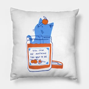 Cute orange jam cat Pillow