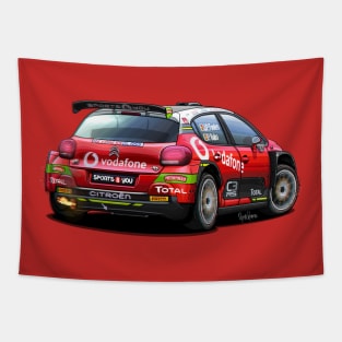 Citroen C3 R5 - Rally illustration Tapestry