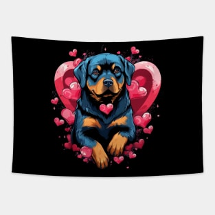 Rottweiler Valentine Day Tapestry