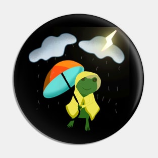 Frog in the rain Pin