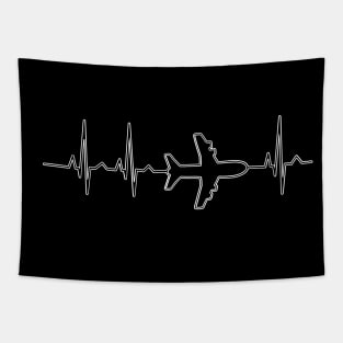 Airplane Heartbeat Flying Tapestry