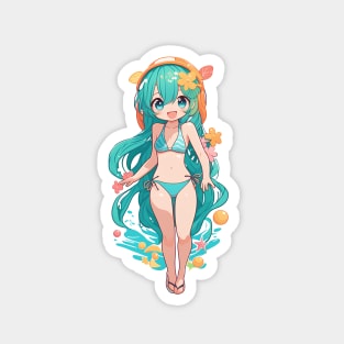 Cute anime girl in bikini Magnet