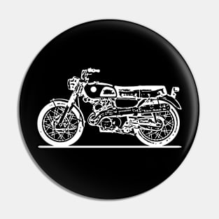 Scrambler 305 Bike White Sketch Art Pin