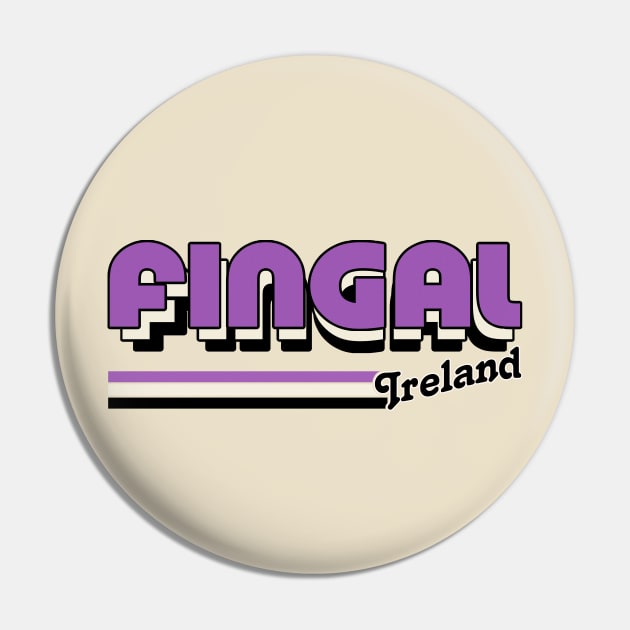 Fingal County Dublin / Retro Style Irish County Design Pin by feck!